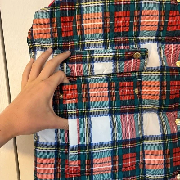 J. Crew Puffer vest with PrimaLoft® in Snowy Stewart tartan L Holiday Christmas - Picture 7 of 14